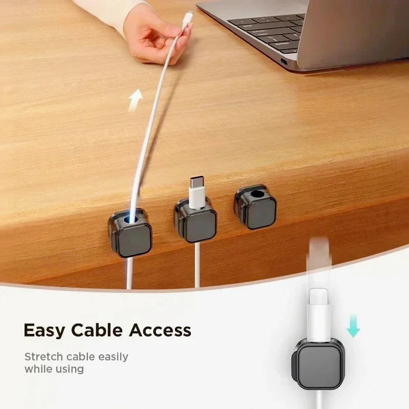 Magnetic adhesive cable clips for desk cable management, photo 6