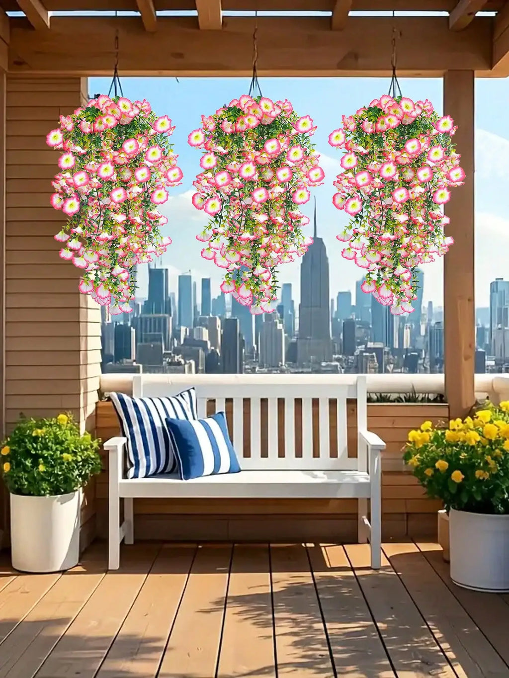 Artificial hanging flower vines for porch and wall decor, photo 5