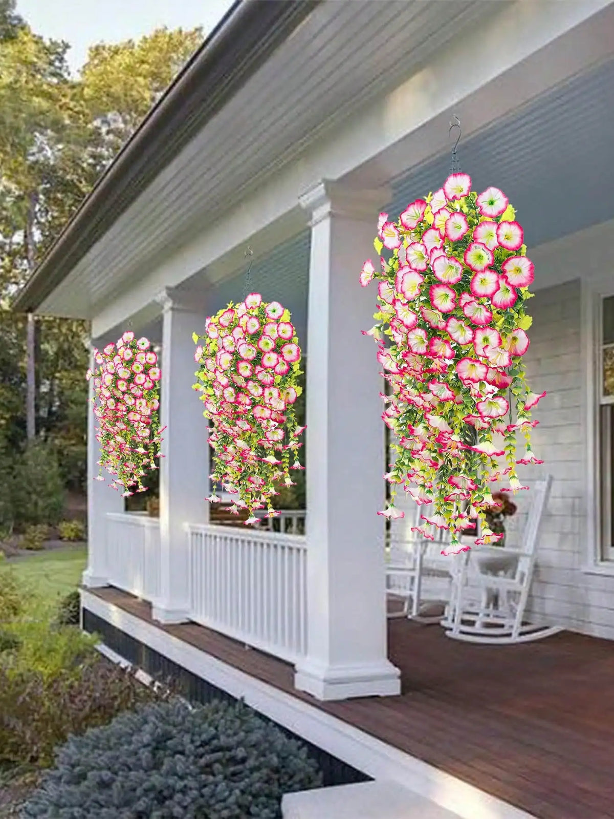 Artificial hanging flower vines for porch and wall decor, photo 6