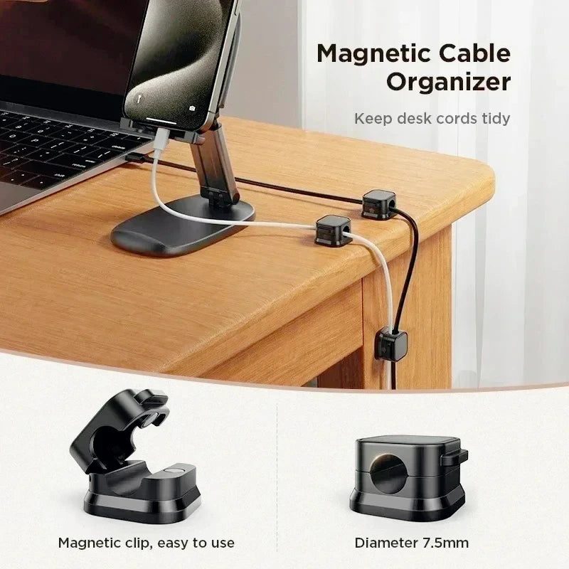 Magnetic adhesive cable clips for desk cable management, photo 7