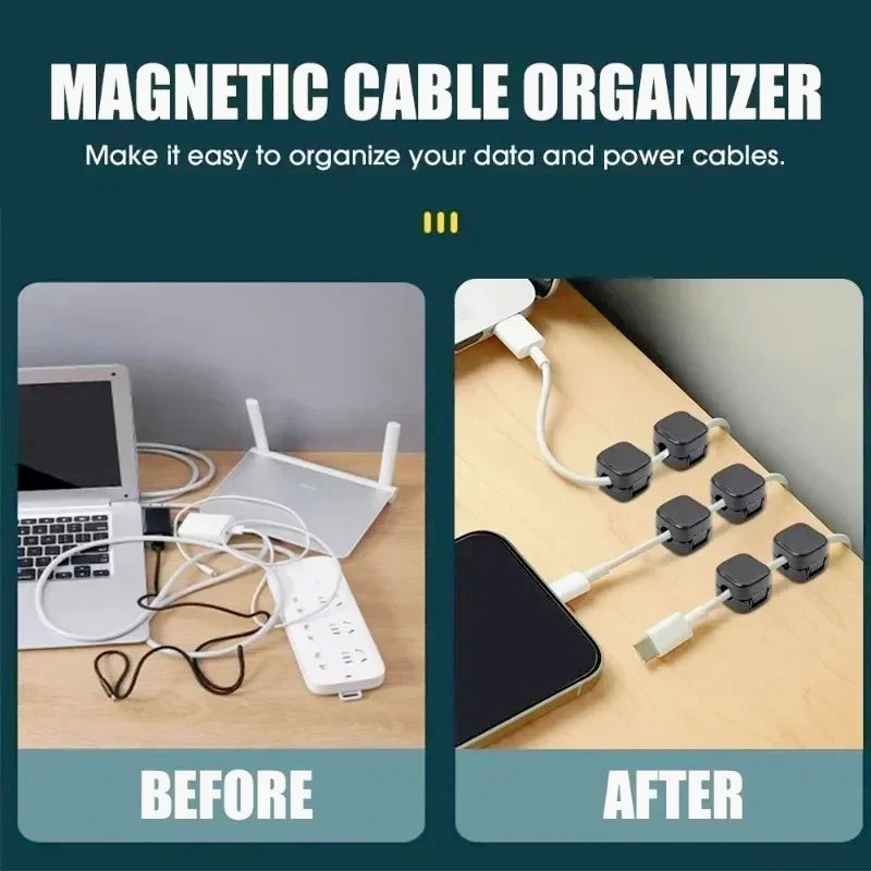 Magnetic adhesive cable clips for desk cable management, photo 4
