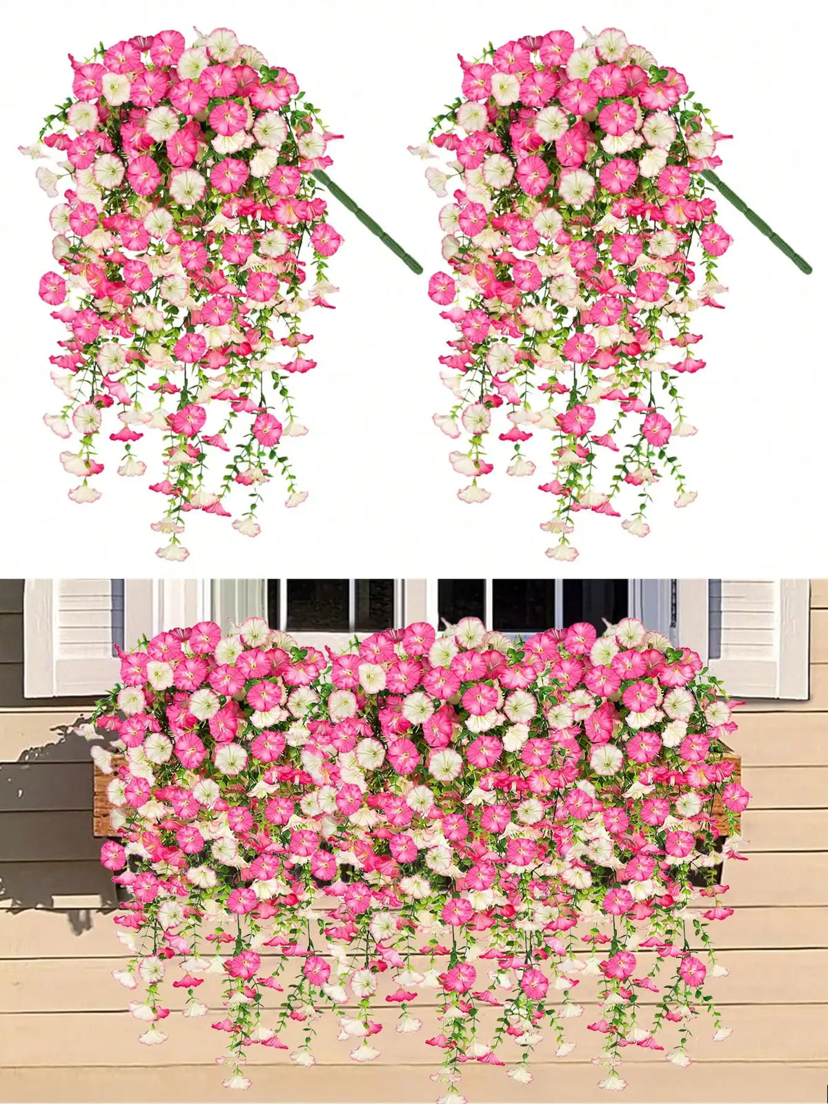 Artificial hanging flower vines for porch and wall decor, photo 7