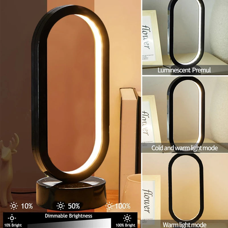 Oval LED ring bedside table lamp, photo 4