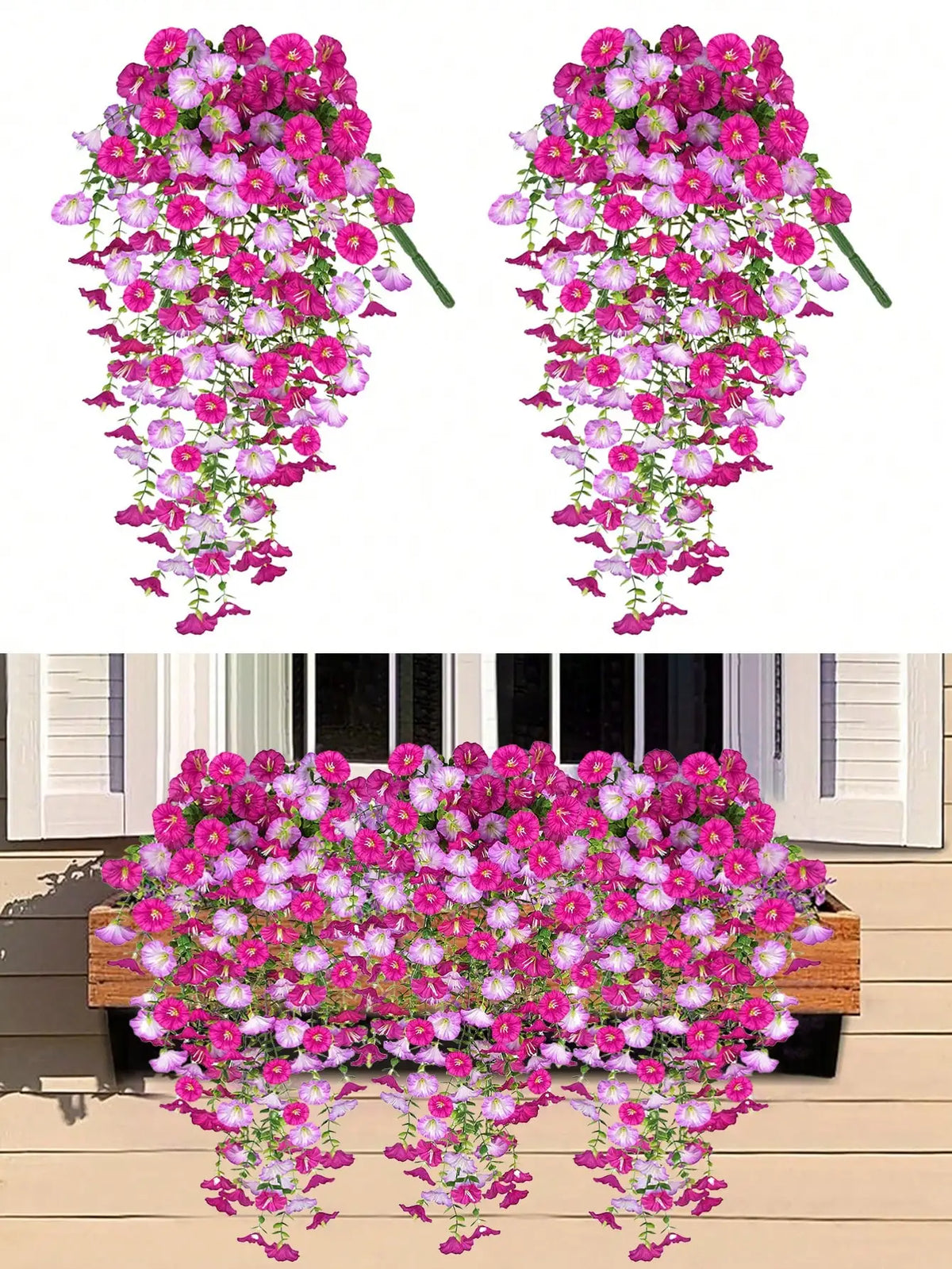 Artificial hanging flower vines for porch and wall decor, photo 11
