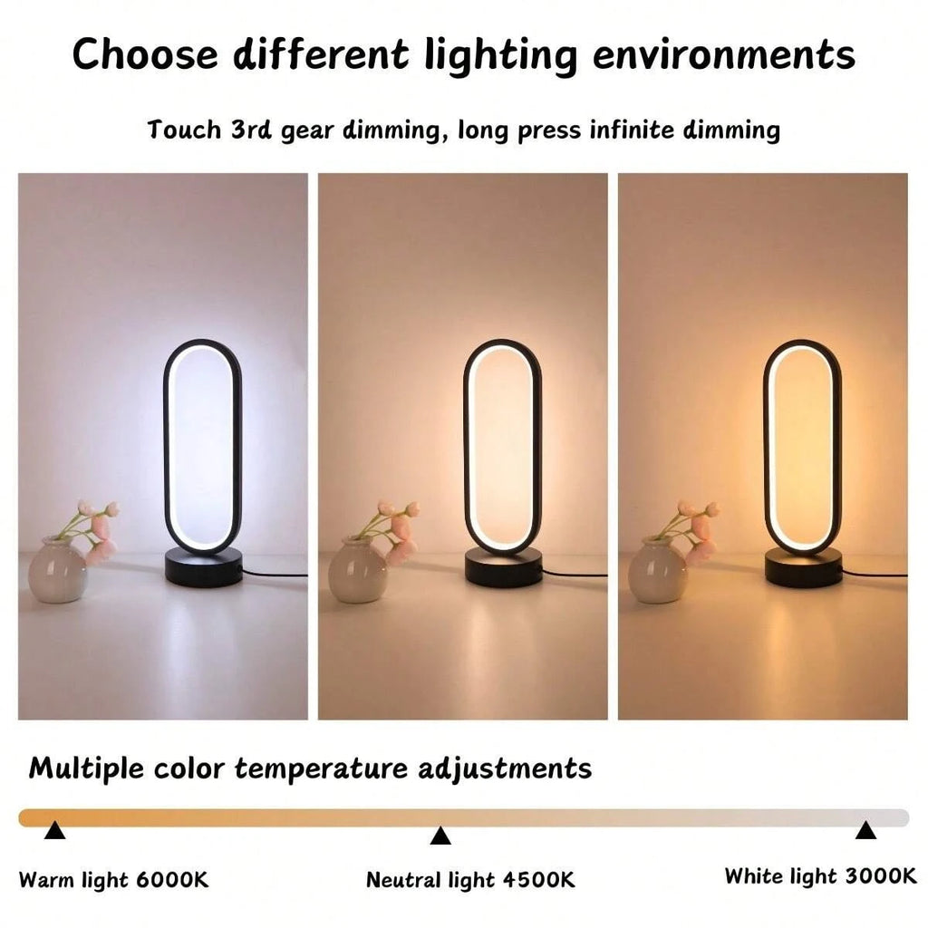 Oval LED ring bedside table lamp, photo 3