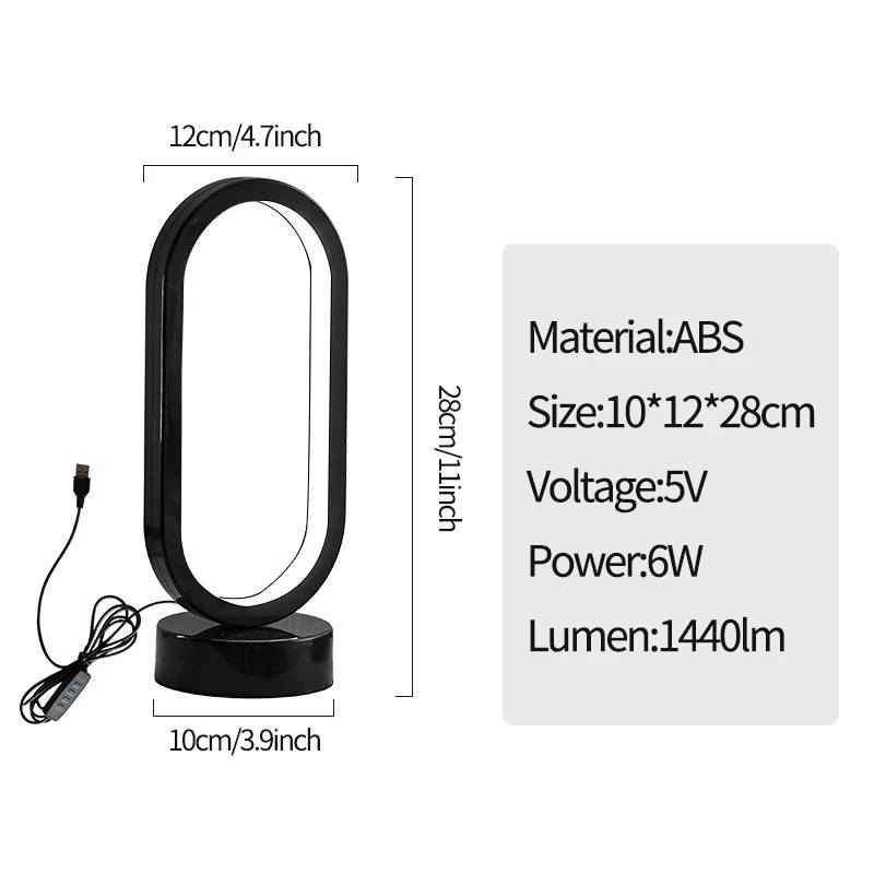 Oval LED ring bedside table lamp, photo 8