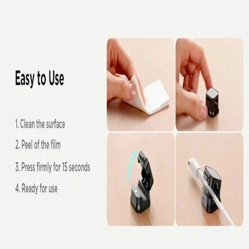 Magnetic adhesive cable clips for desk cable management, photo 8