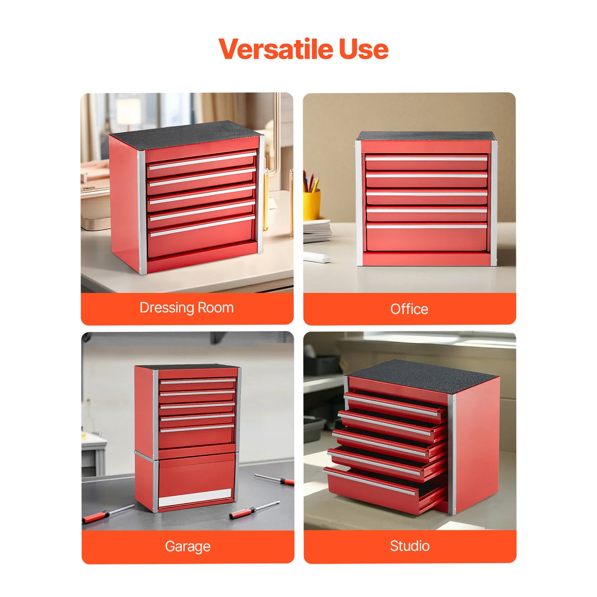 5-drawer metal tool chest for garage and workshop, photo 5