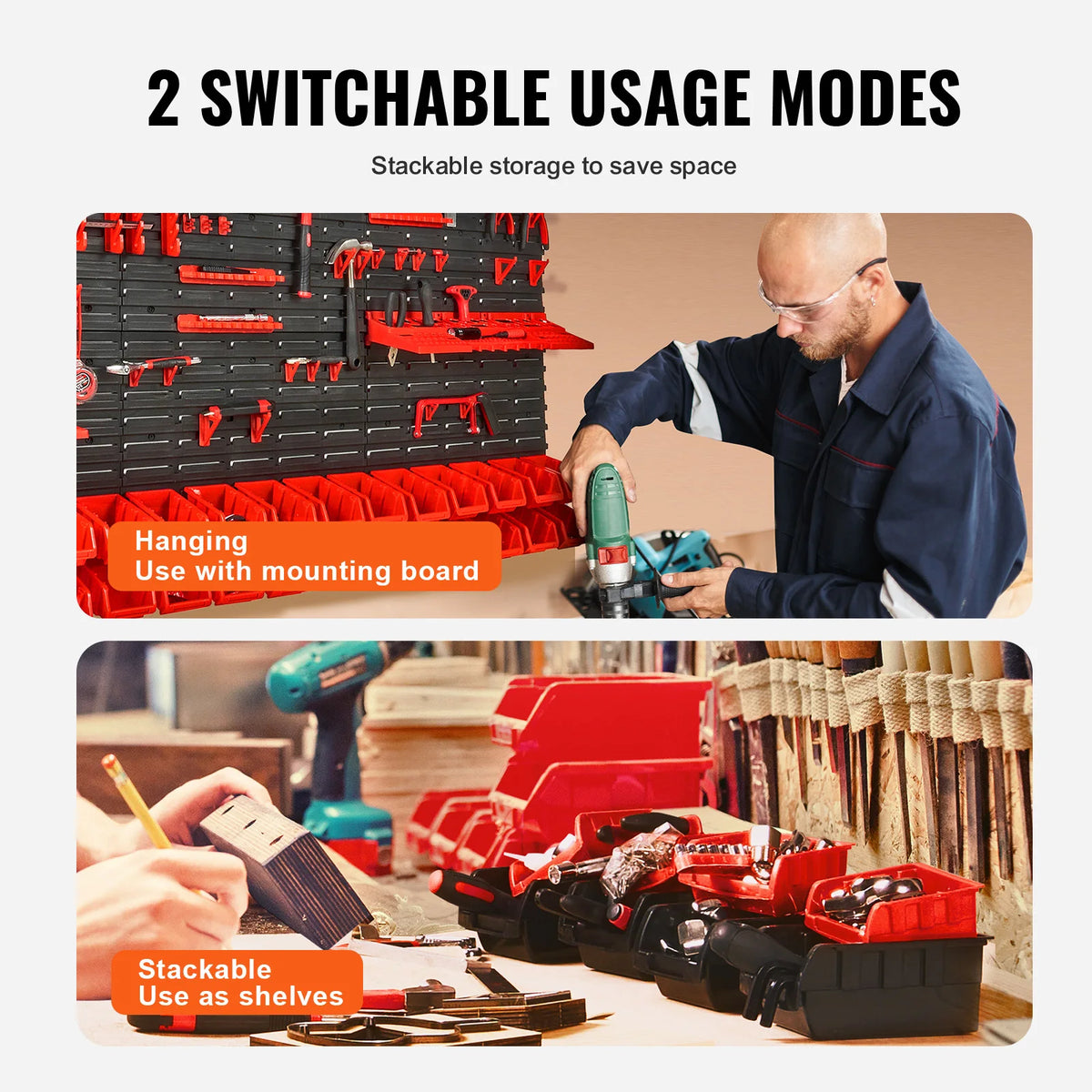 30-bin wall-mounted parts organizer for garage, photo 3