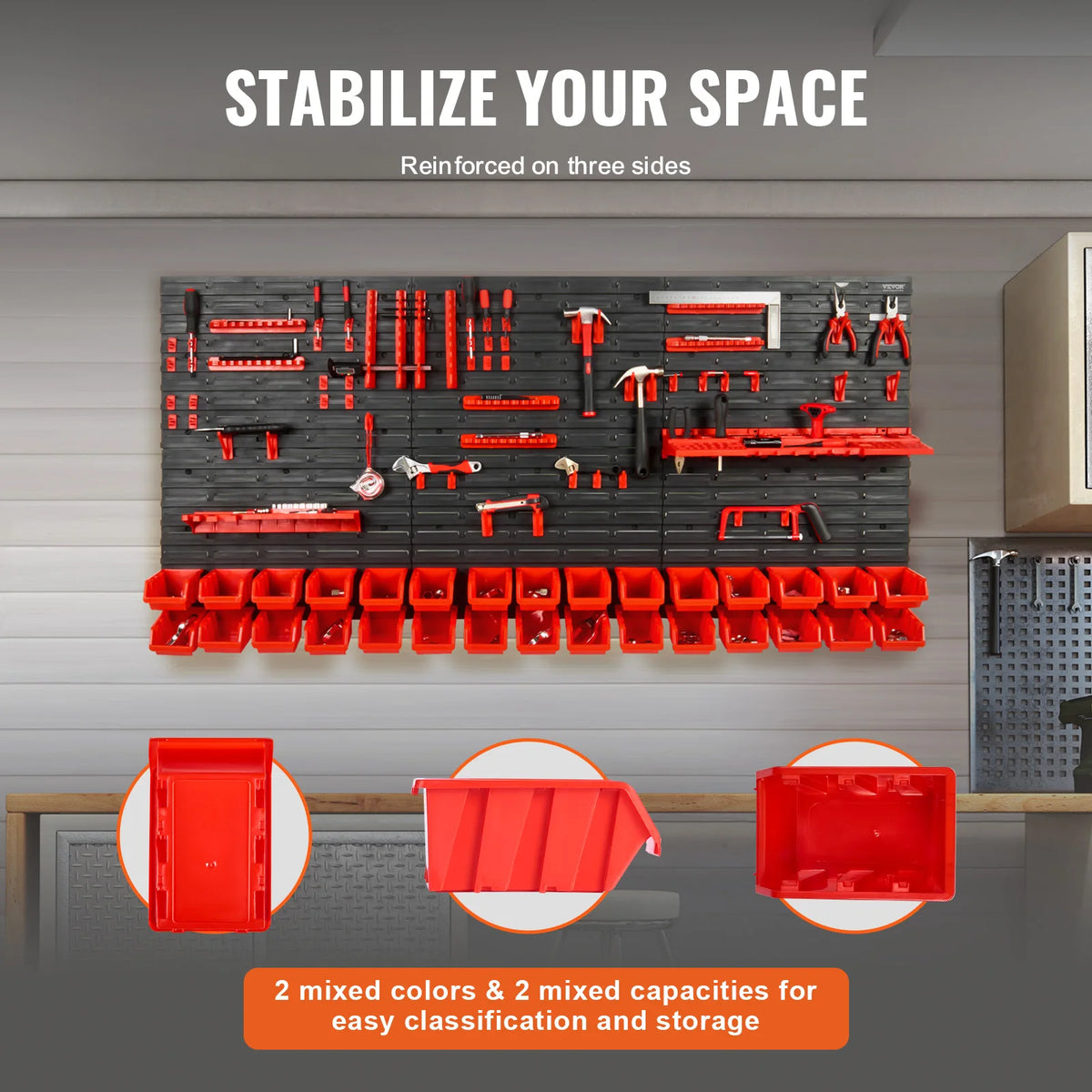 30-bin wall-mounted parts organizer for garage, photo 4